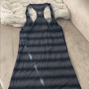 Lululemon Grey black cool racer back tank size 4